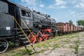 Old disused coal steam locomotive Royalty Free Stock Photo